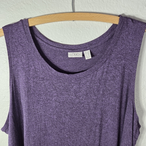 LOGO By Lori Goldstein Purple Tunic Tank Top Plus Size 2X Sleeveless Crew Neck - Picture 7 of 15